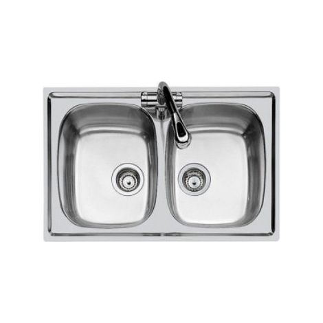 Fregadero Foster Inox 2 Cubetas 80x50 cm Válvula 3,5" - 1279560