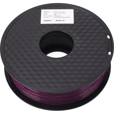 Filament PLA pour imprimante 3D, aspect transparent et brillant, impression fluide, résistant à la flexion, 1,75 mm, violet (1/5)