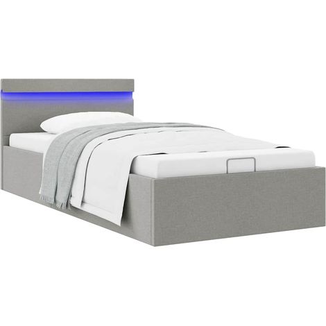Cama hidráulica almacenaje sin colchón gris claro 90x200 cm vidaXL (1/5)