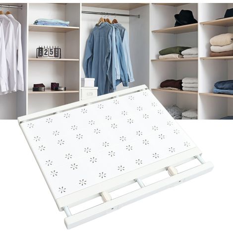 Étagères à plusieurs niveaux pour armoire, séparateurs pour étagère à chaussures, étagères de rangement télescopiques sans clous, longueur des étagères 38-60 cm (1/5)