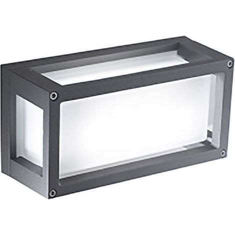 Home Lampada da parete o soffitto LED 10W 3000K in alluminio pressofuso Grigio Scuro IP54 con diffusore in vetro satinato per interni ed esterni (1/5)