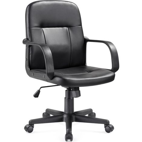 Drehbarer Bürostuhl aus dunkelgrauem PVC mit verstellbarer Höhe und Armlehnen