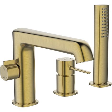 POLA Laveo Dreiloch-Standarmatur für Badewanne, Goldmessing (1/3)