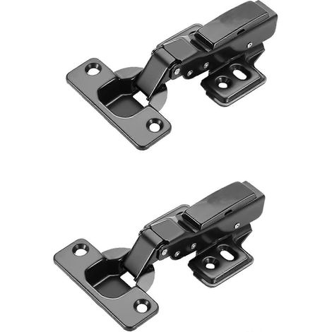 Veemoon Lot de 2 charnières en acier pour porte de placard à fermeture amortie (1/5)