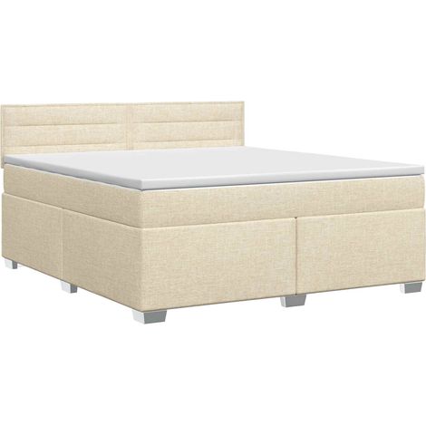 Boxspringbett mit Matratze Creme 140 x 200 cm Stoff vidaXL (1/5)