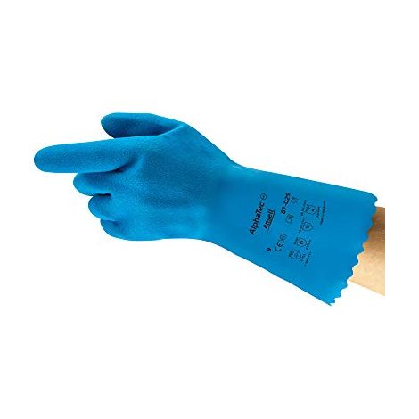 Ansell Alphatec 87-029 Guanti da Lavoro Multiuso, Protezione Chimica, Approvato per Contatto Alimentare, Forma Anatomica con Dita Curve, Taglia S (12 Paia) (1/4)