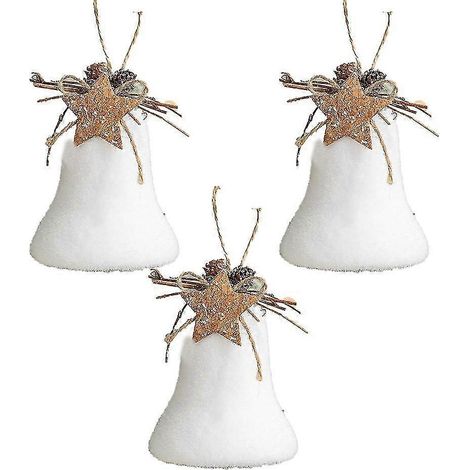 Décoration de boule de Noël, pendentif sapin de Noël, scène de neige blanche, pendentif clochette en mousse (1/5)