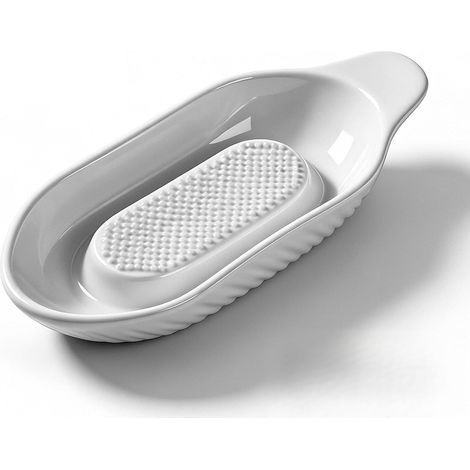 Grattugia per mele, grattugia per zenzero in ceramica, lavabile in lavastoviglie, macinatura rapida, per zenzero, aglio, cipolle, adatta per la cucina domestica, bianca (1/5)