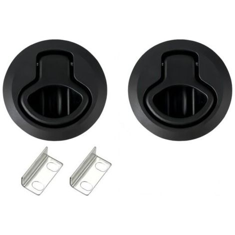 2 Pièces Hatch Serrure de piège pour bateau Flush Pull Latch Noir Flush Pull Hatch Slam Latch Deck Hatch Latch Lock Acier inoxydable Fermeture de porte plate Pull Lock pour navires