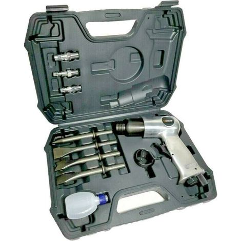 Trade Shop - Martillo Demolitador Neumático Cincel Air Comprimido 4 Tips Maletcasa A830601 -