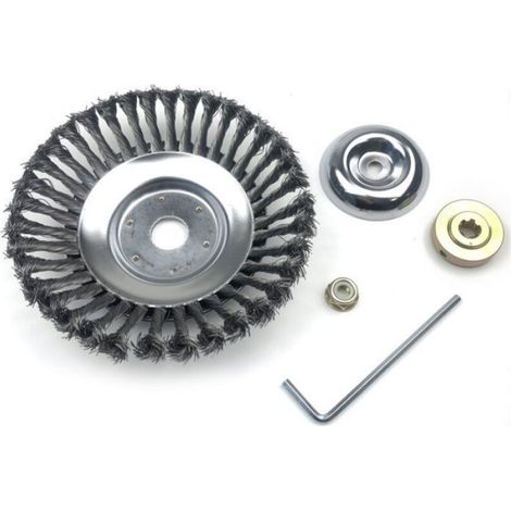 4pcs Tête de coupe bordures 20 cm - Kit adaptateurs acier inclus Élimination rouille - Débroussaillage - Argent (1/5)