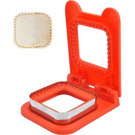 Quadratischer Sandwich-Ausstecher und -Verschließer, Sandwich-Taschenformer im Uncrustables-Stil für Kinder – Rot