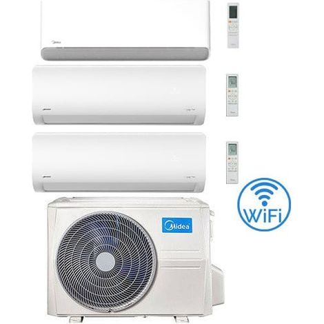 Climatizzatore Condizionatore Midea Breezeless-E + Xtreme WiFi R32 Trial Split 9000 + 9000 + 18000 BTU con U.E. M4OE-28HFN8-Q INVERTER Classe A++/A+ (1/5)
