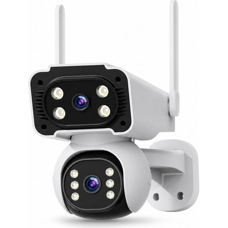 Telecamera di sorveglianza WiFi da esterno a doppio obiettivo 360° (1/5)