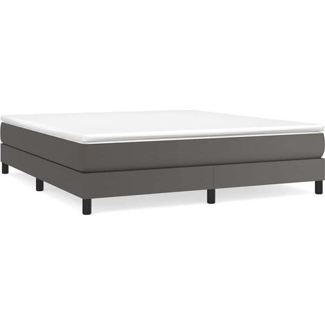 Maison Exclusive - Box spring postel s matrací šedá 160x200 cm umělá kůže (1/5)