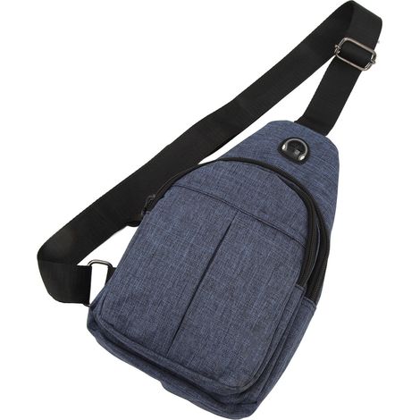 Sac bandoulière, sac de poitrine, sac de rangement, grande capacité, en tissu Oxford, pour le bureau et les activités de plein air. (1/5)