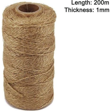 Ficelle de jute naturelle de 200 m, ficelle décorative de 1 mm idéale pour les loisirs créatifs. (1/5)