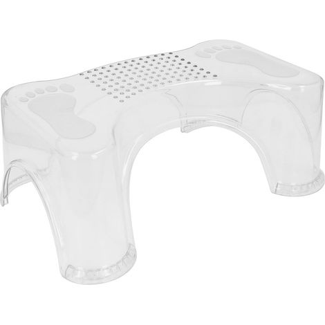 Tabouret de toilette pour enfants antidérapant, tabouret de salle de bain épais pour s'accroupir, idéal pour la maison et le bureau, haute transparence. (1/5)