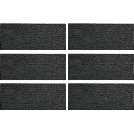 Ensemble de pierres de marche noires, mesurant 60,5 x 25 x 2 cm, en caoutchouc. (1/5)