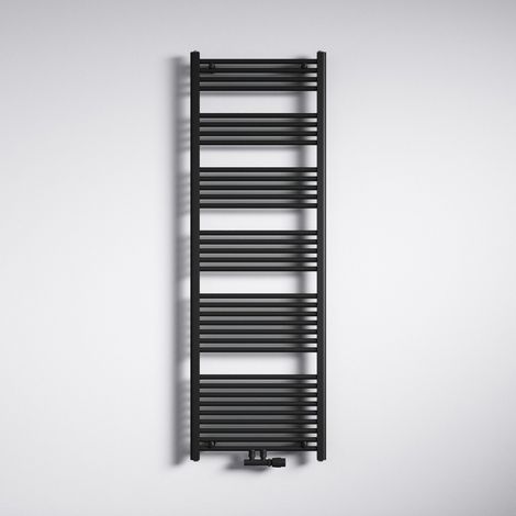 Mai & Mai Radiateur à Eau Chaude Mural Chauffage Central 180x60cm Sèche-Serviettes Gris Noir en Acier Inoxydable (1/5)