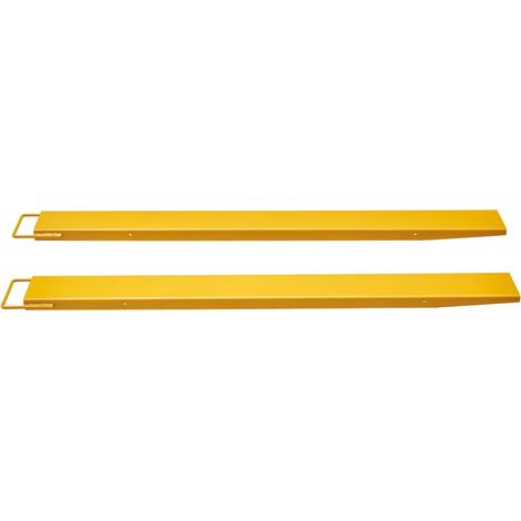 Rallonges de Fourche pour Chariot Élévateur, 72" Longueur, 5,5" Largeur, Acier Carbone Renforcé, Paire de 2, Attelage Industriel, Jaune (1/5)