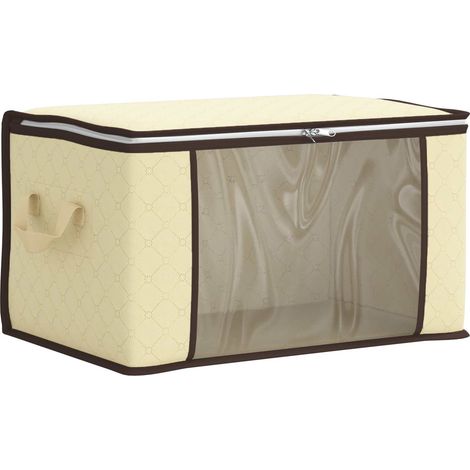 Maison Exclusive - Boîte de rangement avec fenêtre latérale transparente Crème (1/5)