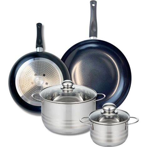 Ensemble de 2 Poêles de cuisson 24 et 28 cm et 2 faitouts 14 et 20 cm Elo Prima Brillant (1/5)