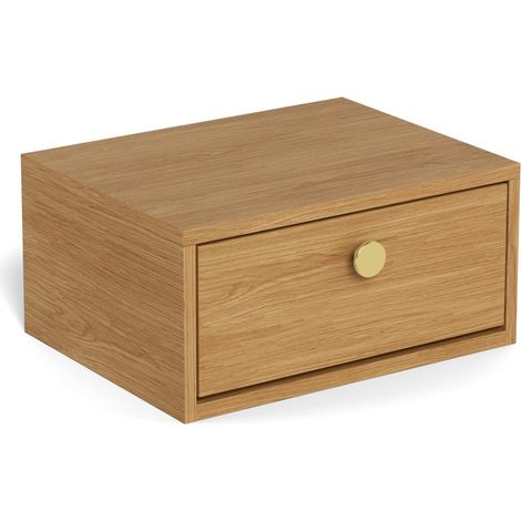 Mesilla de noche Norsica 984, Roble, Número de cajones: 1, Número de puertas: 0, 18x40x30cm, Chapa de madera natural (1/5)