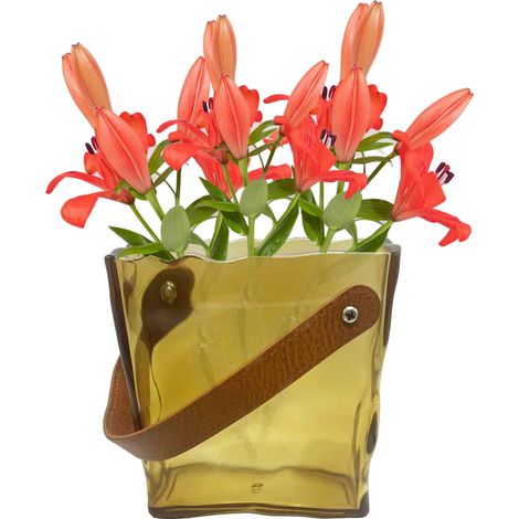Vase - Pack Sac Fleurs Unique - Vase Pochette avec Poignée - Décoration Wrinkle en Forme Sac Main - ABS Plastique (1/5)