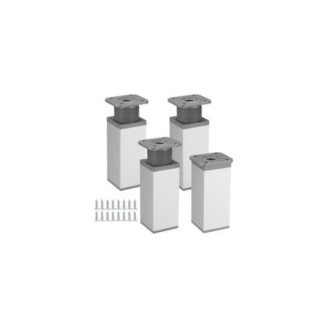 Patas de aluminio ajustables para muebles – Juego de 4 – Alta capacidad de carga – Instalación rápida con tornillos preperforados – Crezuo
