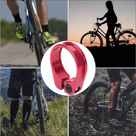 Collier de serrage ultraléger en alliage d'aluminium pour tige de selle de vélo, 31,8/34,9 mm, rouge 31,8 mm (1/5)