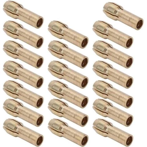 20 pcs En Laiton Perceuse Mandrin Précision 0.5-3.2mm En Laiton Pince De Serrage Mandrin Convient Outils Rotatifs Recueillir Mandrin Titulaire Électrique Meulage Perceuse (1/4)