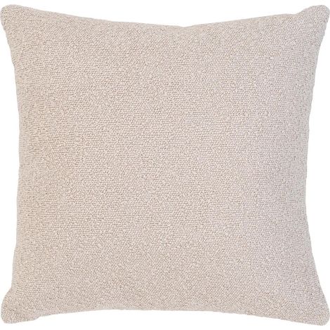 BUKLET - Coussin Déco Carré Bouclettes Beige (1/5)