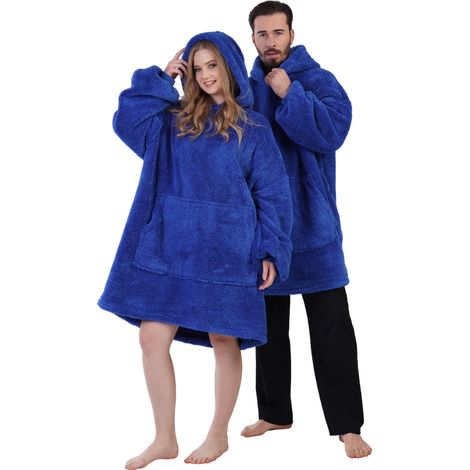 Sudadera de felpa extragrande KOC, bata de baño 2 en 1 con capucha, grande y gruesa. (1/5)