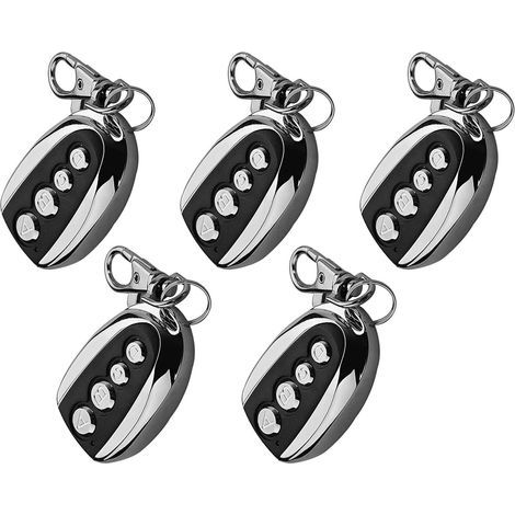Lot de 5 télécommandes de porte de garage 433 MHz - Ouvre-porte/fermeture automatique de portail coulissant - Compatible avec la plupart des ouvre-portes à code fixe (1/4)