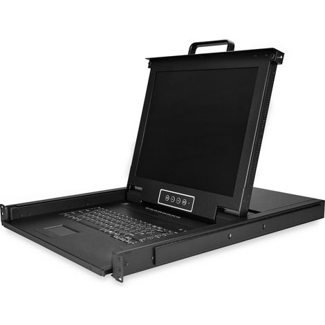 StarTech.com RKCONS1708K Konsolenregal 43,2 cm (17") 1280 x 1024 Pixel Stahl Schwarz 1U