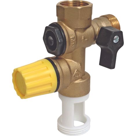 Somatherm For You – Groupe de sécurité téflon 3/4" – Siège adapté pour eau calcaire – Garde d'air droite pour montage vertical – Vanne d'arrêt intégrée