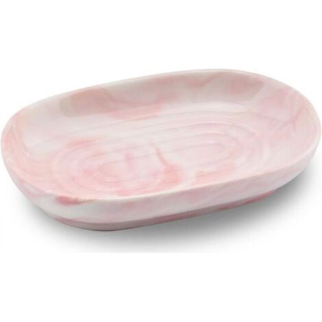 Porte-savon en céramique, porte-savon en marbre antidérapant, porte-savon de salle de bain, porte-savon solide pour cuisine, baignoire, évier et douche (rose)