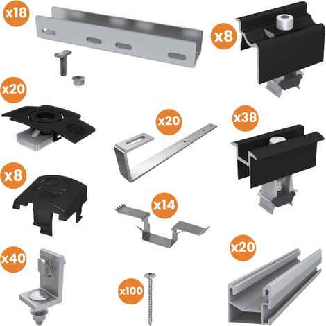 Kit Structure K2S - Toiture Ardoise - Pour Panneaux Photovoltaïques 9 KwC (1/5)