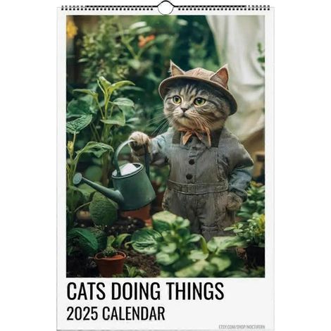 Calendrier de chats - Calendrier mensuel à suspendre avec des chats rigolos (comme sur la photo) (1/5)