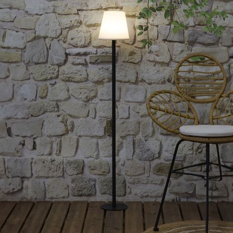 Lampadaire - HOME DECO FACTORY - Rechargeable - RGB - Blanc et Noir (1/5)