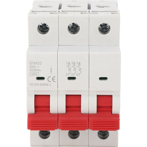 Disjoncteur miniature GYM10 6KA 3P, Protection contre les surcharges et les courts-circuits pour industriel, Commercial et résidentiel 63A (1/5)