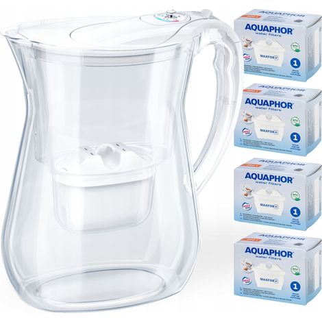 Aquaphor Lago White Wasserfilterkrug 3,8 l, 4 Maxfor+ Kohlefilterpatronen (1/5)