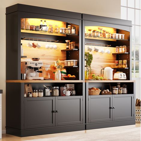 mobile contenitore 107x43x184 cm LED USB moderno nero OKMYHOME