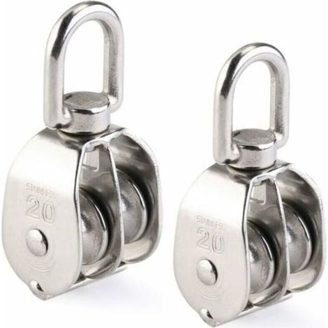 Poulie Double 2pcs inox 304 pivotant Double poulie- (1/5)