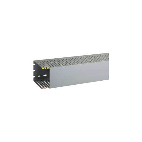 T1-EN 80x100 G Canaletta con coestruso morbido modulo 10 feritoia 4, Grigio