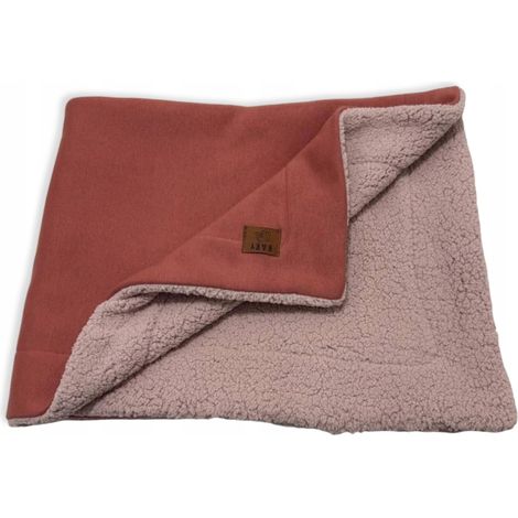 Manta de bebé WARM LAMB para cochecito, góndola, gruesa, color rosa empolvado para invierno. (1/5)