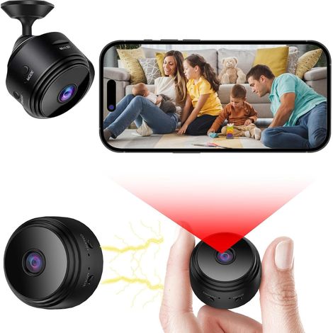 Caméra Espion Intérieur WiFi - Mini Discrète Grand Angle Détection Mouvement Vision Nuit par 1080P 150° (1/5)