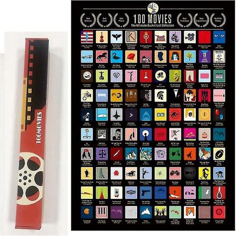 Affiche à gratter « 100 films », Affiche de film incontournable, Affiche à gratter « Meilleurs films »