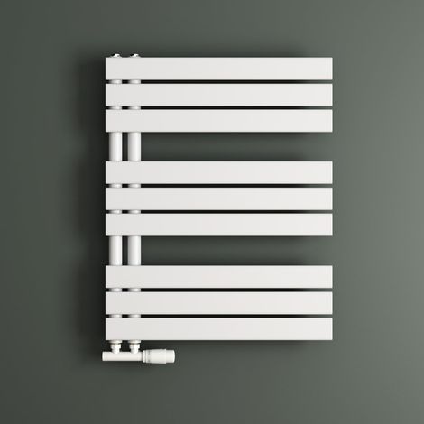 Mai & Mai Radiatore da Bagno 76x60cm, Radiatore Scaldasalviette Termoarredo da Bagno Scalda Portasciugamani da Parete e Pavimento in Acciaio FN, Bianco (1/5)